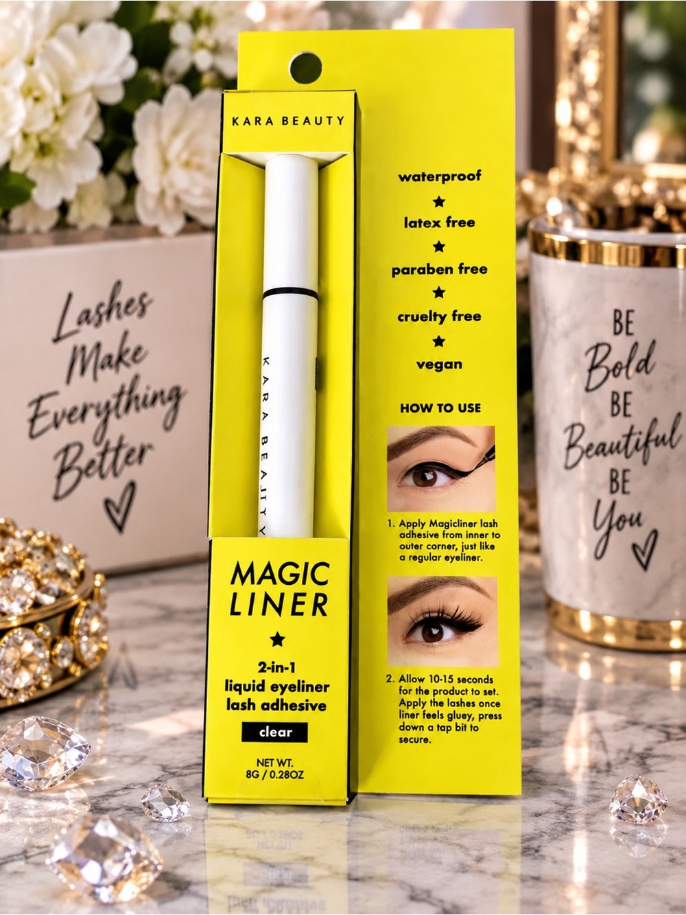 Kara Beauty Magic Liner 2-in-1 Liquid Eyeliner Lash Adhesive - Clear